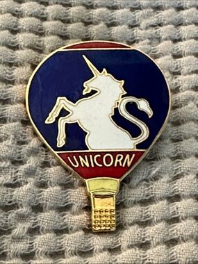 Vintage Unicorn Hot Air Balloon Pin
